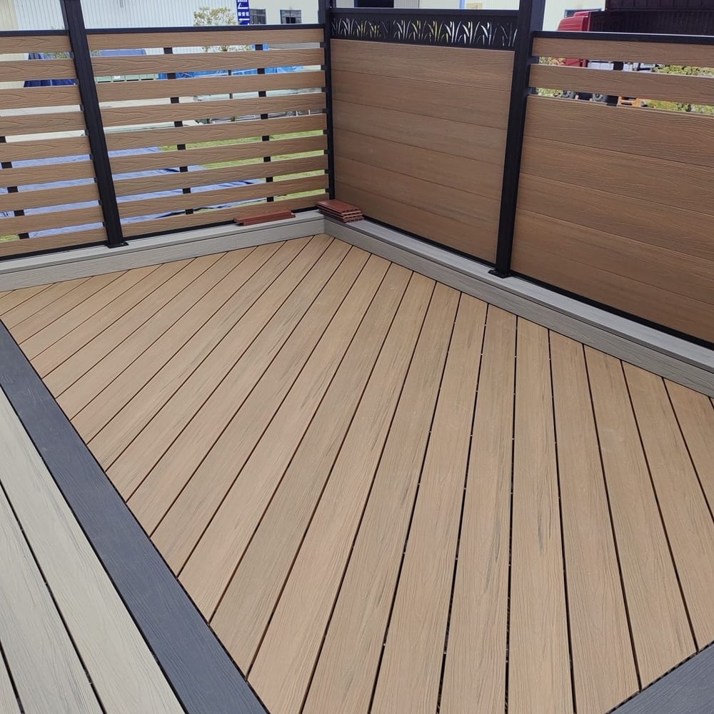 WPC composite decking installed on an outdoor terrace project